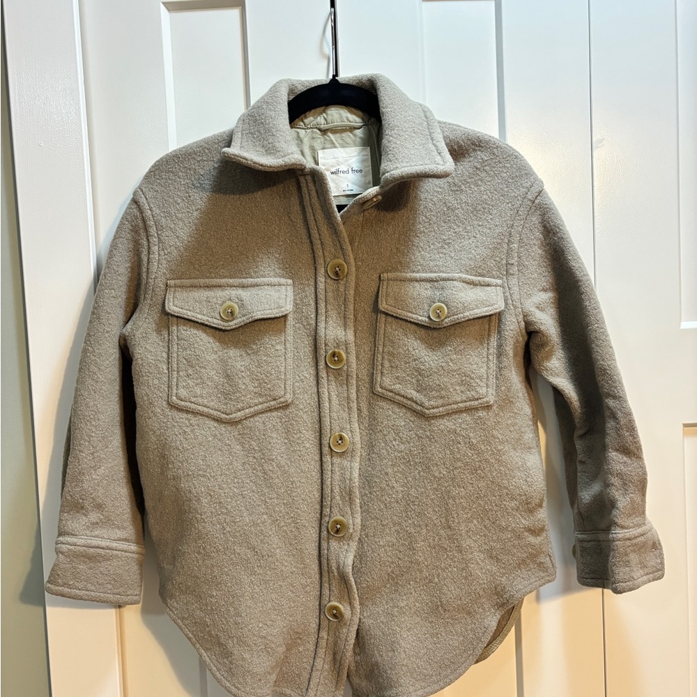 Aritzia Wilfred Free The Ganna Shirt Jacket - Beige with Olive tones, Sz S